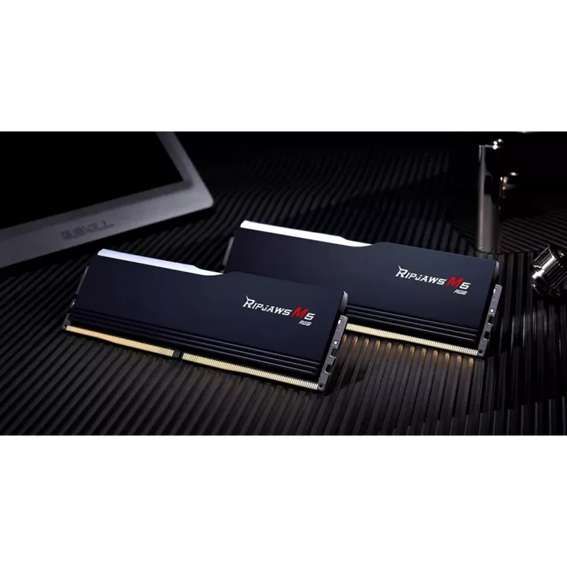DIMM 32 GB DDR5-6000, memoria RAM negra, F5-6000J2836G16GX2-RM5RK, Ripjaws M5 RGB, INTEL XMP