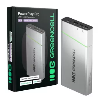 Batería portátil Green Cell BPLGC20P 20800 mAh litio-ion, USB-C PD 65W, 2x USB-C + 1x USB-A, carcasa de aluminio