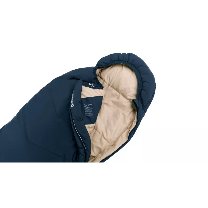 Saco de dormir Outwell infantil forma momia poliéster azul — 1700 mm de largo, 630 mm de ancho, para usuarios de hasta 150 cm
