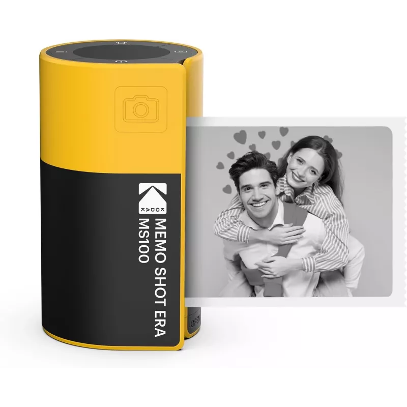 Kodak Memo Shot Era MS100 Cámara instantánea e impresora de etiquetas, amarillo