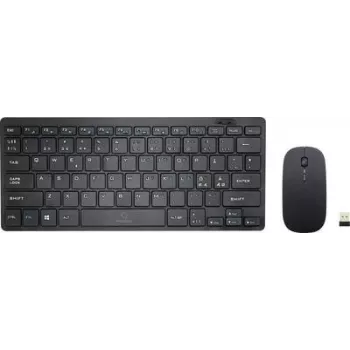 Teclado y ratón inalámbricos Renkforce RF-KMC-410 alemán, QWERTZ negro (RF-4509132)