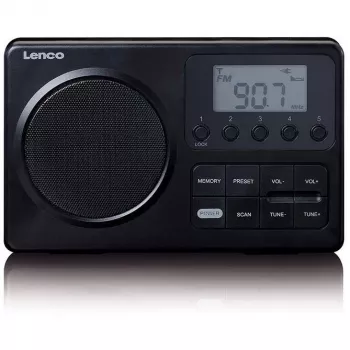 Radio portátil Lenco MPR-035BK — FM/AM, funcionamiento con red y pilas, LCD de 2,5