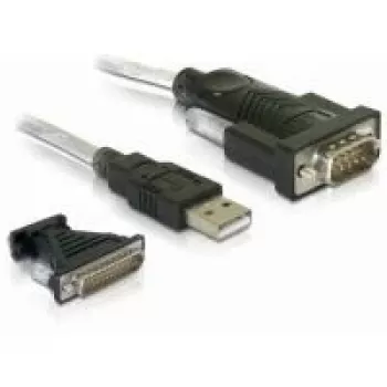 Adaptador Delock USB 2.0 Type-A > 1 x Serial DB9 RS-232 + adaptador DB25 (61308)