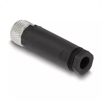 DeLOCK conector M8 codificado A de 4 polos conector hembra conexión por tornillo 60532