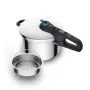 Olla a presión Tefal SECURE TRENDY 6L con cestillo de vapor de acero inoxidable, apta para inducción