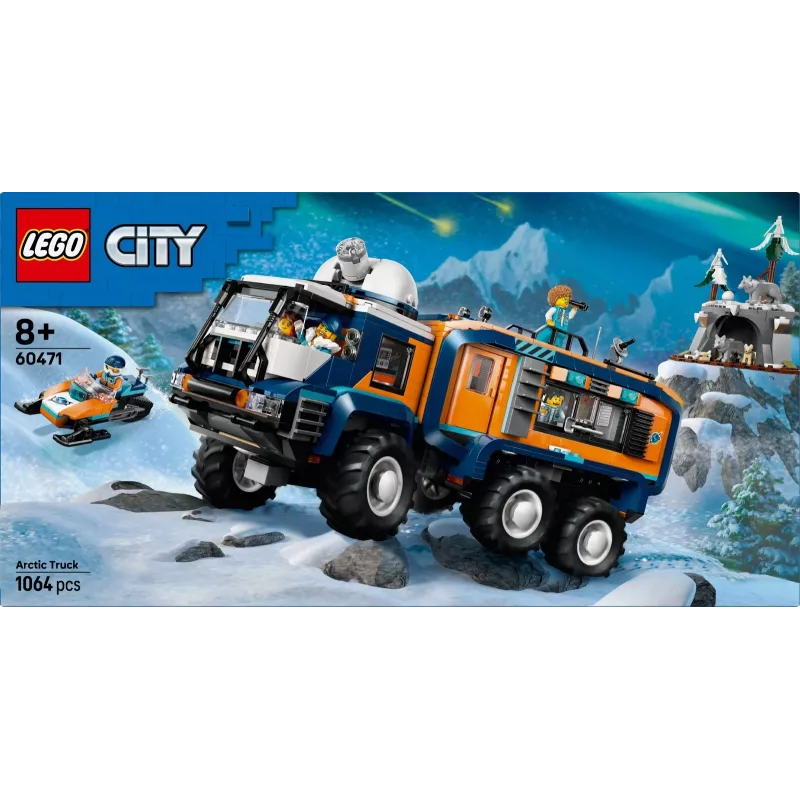 LEGO City Camión de expedición al Ártico 60471 – set de juego de 1064 piezas con 4 minifiguras, laboratorio móvil, para niños a partir de 8 años