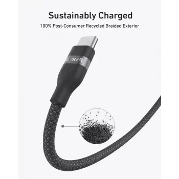 Cable USB-C a USB-C Anker A82E2 — 0,9 m, USB C a USB C, negro