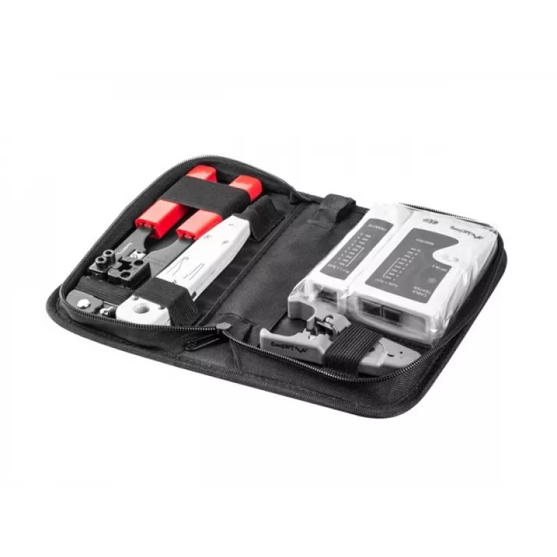 Set de herramientas de red LANBERG comprobador pelacables crimpadora NT-0301 – soporte para conector RJ-12