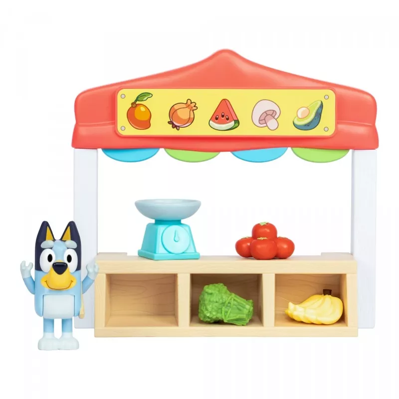 Set de figuras de juguete TMTOYS Mini Bluey tienda de alimentos BLU17555 - set de minifiguras para jugar