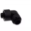 Racor de rosca giratorio 90° para tubo rígido 16/10 mm G1/4, negro, conexión para tubos flexibles (PVC, silicona, neopreno)