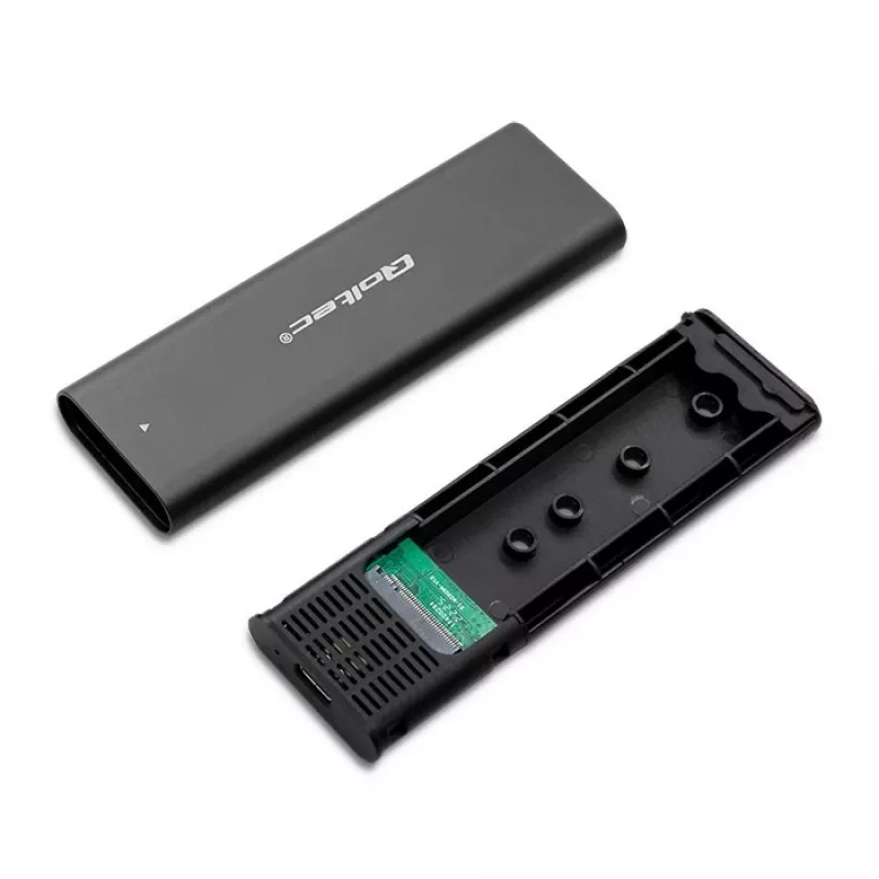 Qoltec 50312 carcasa para SSD M.2 NVMe, USB Type-C, negra