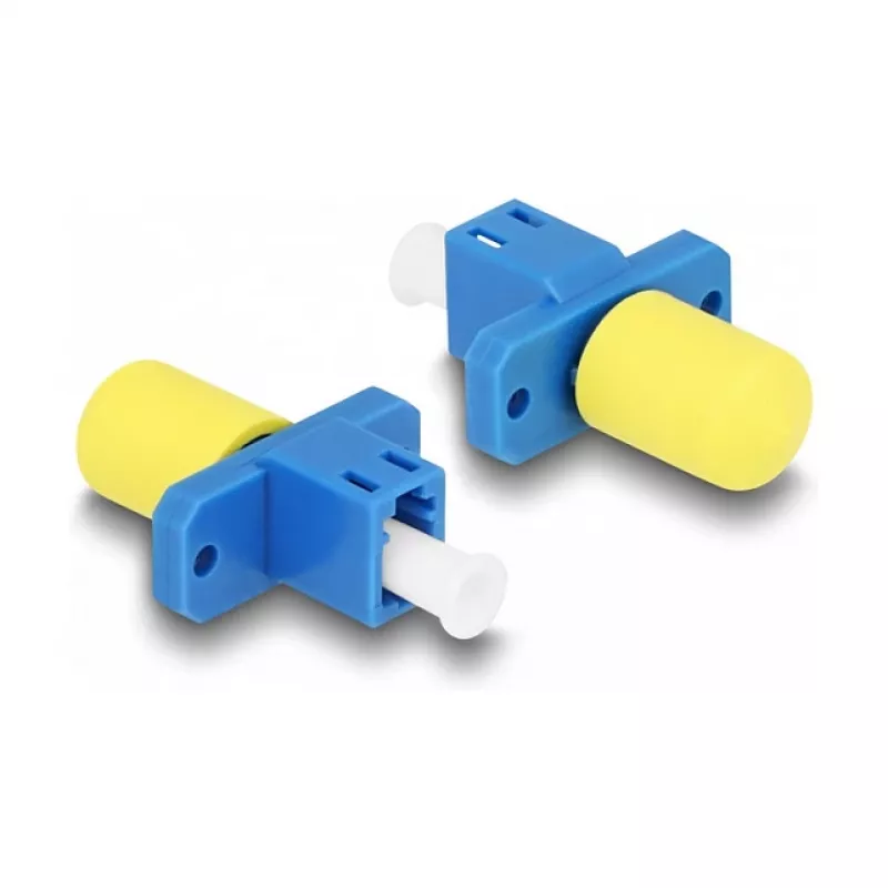 DeLOCK acoplador híbrido para fibra óptica, LC simplex conector hembra a ST simplex conector hembra, azul