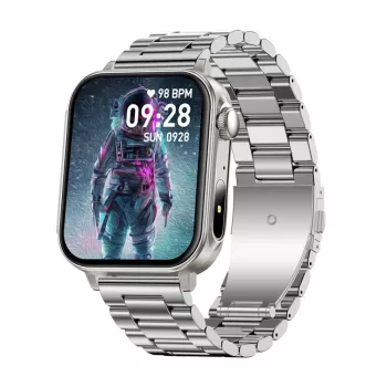 Smartwatch Colmi P80 acero plateado con Bluetooth y medidor de frecuencia cardíaca