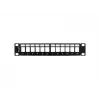 Lanberg PPKS-9112-B Panel de parcheo vacío 12 puertos 1U 10 pulgadas con organizador Keystone, negro