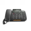 Teléfono analógico Gigaset DL380 con identificación de llamadas, auricular con cable, negro