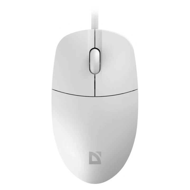 Ratón con cable DEFENDER AZORA MB-24 — ratón óptico USB ambidiestro, 1200 dpi, 3 modos de resolución, blanco, 109×86×34 mm