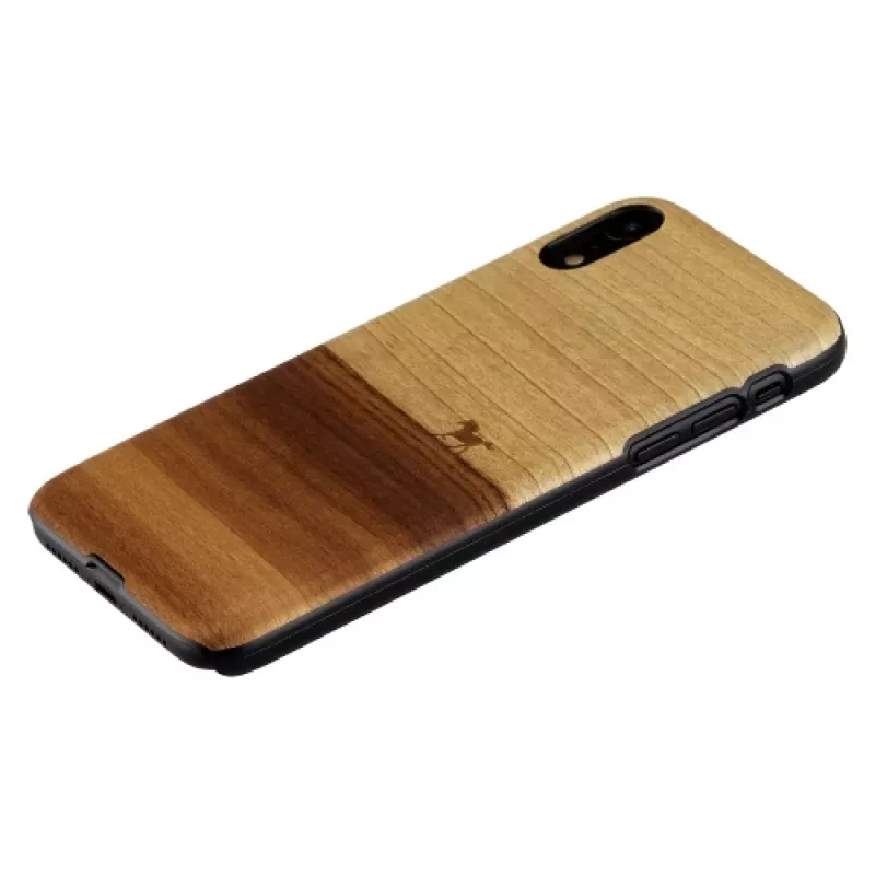 Funda para móvil man and wood para iPhone XR — negra, carcasa blanda protectora