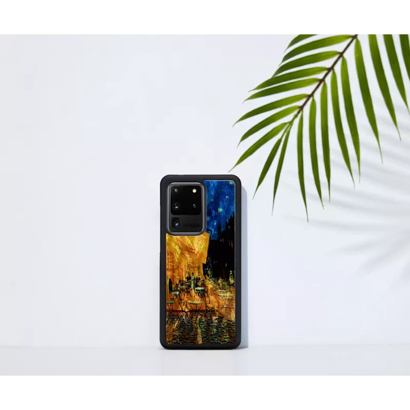 Funda para móvil iKins para Samsung Galaxy S20 Ultra — negra, modelo 'Cafe Terrace'