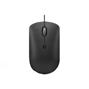 Ratón óptico con cable Lenovo GY51D20875 USB Type-C, ambidiestro, 2400 DPI, 4 botones, negro