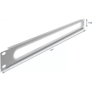 Pasacables DELOCK 67276 para paneles de 19 pulgadas con protección de bordes, gris