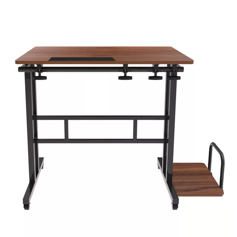 Mesa móvil para portátil Maclean, negra, 80x60 cm, máx. 50 kg, regulable en altura 67-115 cm, MC-124 B