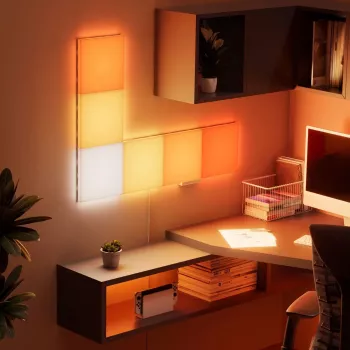 Panel LED Nanoleaf N8100K02-6BS – Cuadrado RGB, 6 uds., AC 100–240 V, Montaje en pared