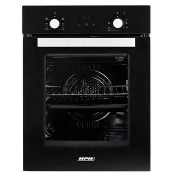 Horno de encastre MPM MPM-45-BO-20, horno con grill, 45 cm, 1900 W, aire caliente, 7 programas automáticos, negro