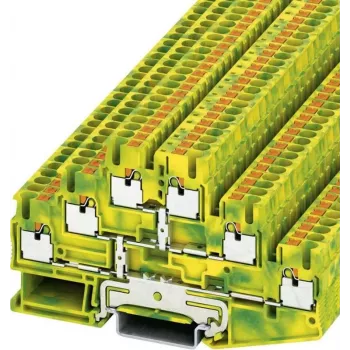 Borne de protección a tierra de triple nivel push-in Phoenix Contact PT-PE PT 2,5-3PE verde-amarillo contenido: 1 ud. (3210525)