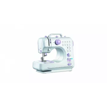 Máquina de coser semiautomática Łucznik Mini — eléctrica, 3 tipos de puntada, ojal de 4 pasos, brazo libre