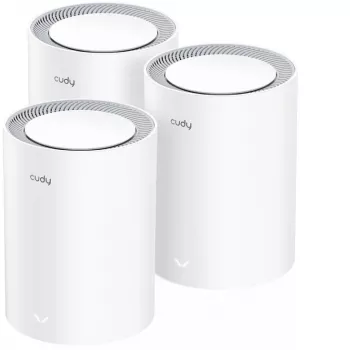 Cudy M3000 pack de 3 sistema Wi-Fi Mesh de doble banda (2,4 GHz / 5 GHz) Wi-Fi 6 (802.11ax) gris, blanco 1 interno