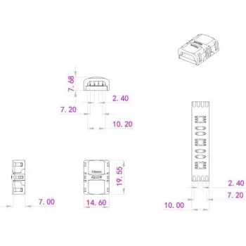 Conector para tira LED 4 polos EUROLITE 50530069 para tira LED RGB de 10 mm