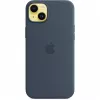 Funda de silicona con MagSafe para Apple iPhone 14 Plus Azul tormenta