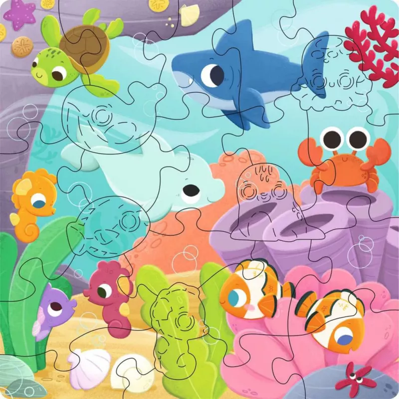 Puzle de madera para niños Ravensburger — colorido juego de los mares, 22 piezas