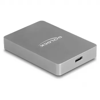 Lector de tarjetas DeLOCK USB Type-C CFexpress XQD aluminio gris 10000 Mbit/s