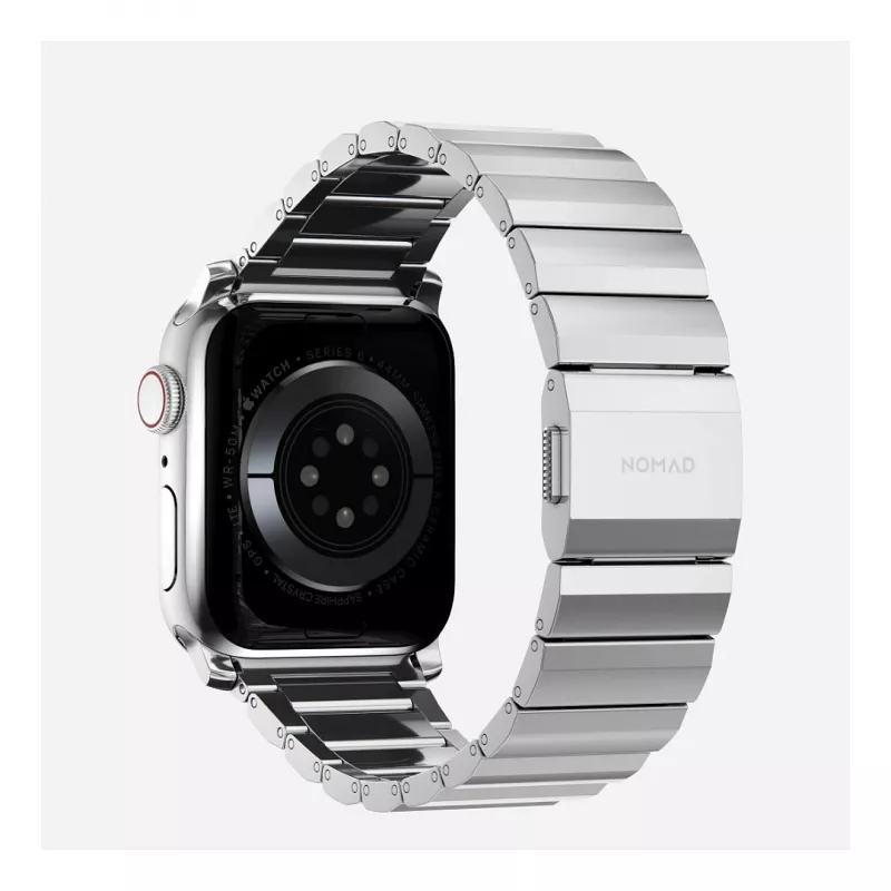 Correa Nomad NM1A4HSXS0 para reloj deportivo, acero inoxidable, plata, ancho 35 mm, 108,9 g
