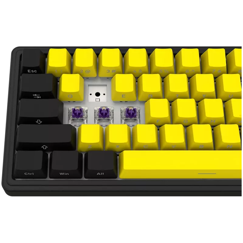 Teclado gaming mecánico LORGAR KBP70MW 65% negro amarillo distribución EN