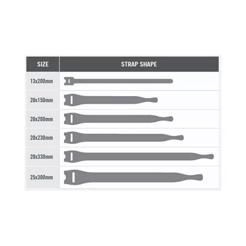 Brida para cables reutilizable Velcro ONE-WRAP 230×20 mm, polipropileno, negro, 25 uds.