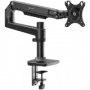 Soporte de escritorio para monitor ONKRON MS75-B para pantallas de 43,2–96,5 cm (17–38 pulgadas), pinza/pasacables de mesa, hasta 11 kg, VESA 75×75–100×100, altura ajustable, giratorio e inclinable