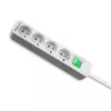 Regleta de alimentación Qoltec 50288 1,8 m 4 tomas de corriente para interior Blanco
