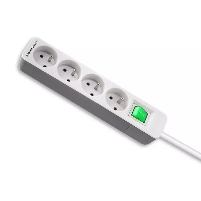 Regleta de alimentación Qoltec 50288 1,8 m 4 tomas de corriente para interior Blanco