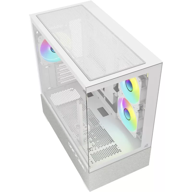 Caja mATX Sharkoon MK7 ARGB 2x cristal blanca