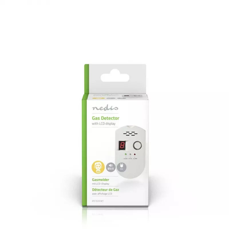 Nedis DTCTG10CWT Detector de gas LPG, gas natural