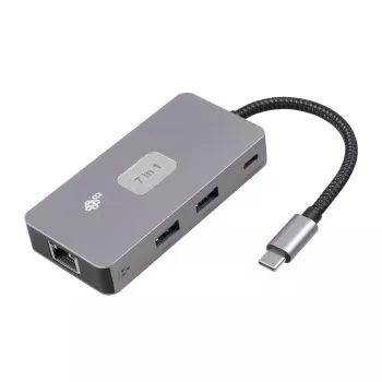 Adaptador hub TB USB-C (7 en 1) HDMI USB SD/TF RJ45 (2500 Mbit/s) PD