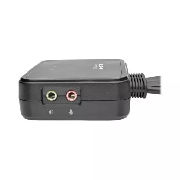 Eaton Tripp Lite series conmutador KVM USB/HD de 2 puertos con audio/vídeo, cables y uso compartido de periféricos USB - Conmutador KVM/audio/USB - 2 x KVM/audio/USB - 1 usuario local - Sobremesa