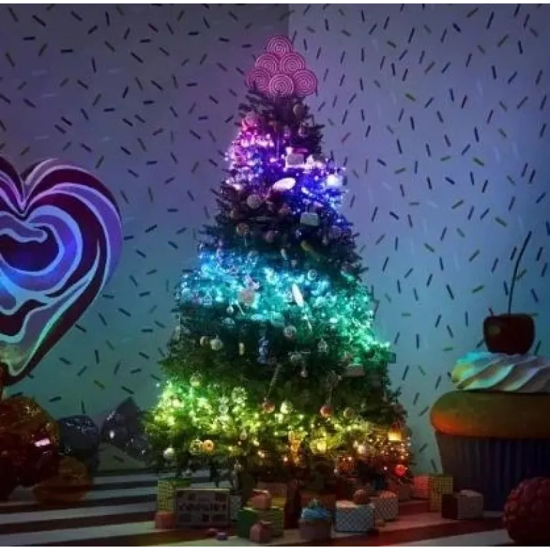 Árbol de Navidad preiluminado Twinkly Regal Tree 1,50 m – 270 LED RGB, Wi-Fi y Bluetooth, IP20, 36 W, cable verde