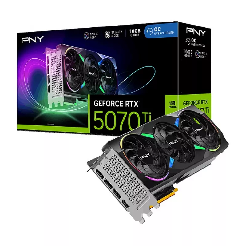 Tarjeta gráfica PNY GeForce RTX 5070 Ti EPIC-X RGB 16GB GDDR7