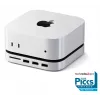 Dock/replicador de puertos para portátil Satechi ST-GNMMES — hub USB 3.2 Gen 2 Type-C con cable, USB-A y SD, plata