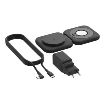 Estación de carga inalámbrica 2 en 1 Belkin BOOSTCHARGE PRO QI2 WIZ026VFBK — carga rápida inalámbrica para smartphone y auriculares