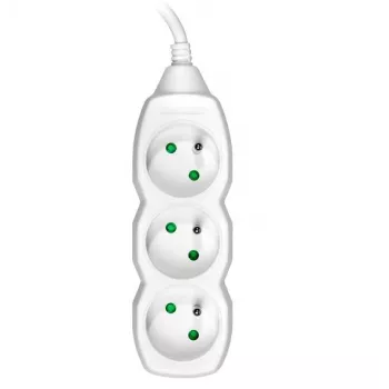 Alargador de corriente TRACER PowerCord 1,5 m 3 tomas blanco
