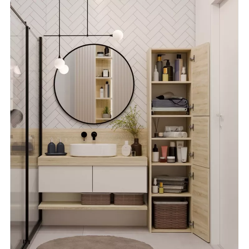 Armario de baño Topeshop S43 SONOMA roble